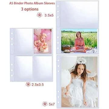 30 Pack 60 Pockets 5x7' Ultra-Clear Photocard Sleeves for 6 Ring A5 Binder, Double-Sided 1 Pocket Photo Pages, Top Loading Sheet Protector for Photos, Postcards, Seed Packets