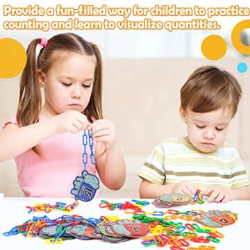 Aizweb 240pcs C-Clips Hooks Plastic Chain Links - Counting & Linking Activity Kit, Sensory Toys for Toddlers, Develops Kid's Fine Motor and Color Recognition & Sorting Skills,Educational Learning Toys