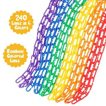 Aizweb 240pcs C-Clips Hooks Plastic Chain Links - Counting & Linking Activity Kit, Sensory Toys for Toddlers, Develops Kid's Fine Motor and Color Recognition & Sorting Skills,Educational Learning Toys