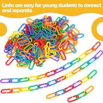Aizweb 240pcs C-Clips Hooks Plastic Chain Links - Counting & Linking Activity Kit, Sensory Toys for Toddlers, Develops Kid's Fine Motor and Color Recognition & Sorting Skills,Educational Learning Toys