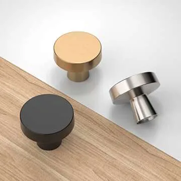 KNOKLOCK 10 Pack Kitchen Cabinet Knob Champagne Bronze Round Dresser Knobs Gold Drawer Knobs Kitchen Cabinet Hardware Knobs for Dresser Drawers