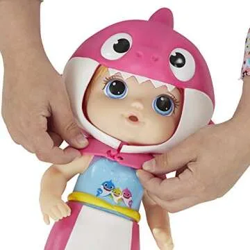 Baby Alive, Baby Shark Blonde Hair Doll, with Tail & Hood, Inspired by Hit Song & Dance, Waterplay Toy for Kids Ages 3 Years Old & Up (Amazon Exclusive), Pink