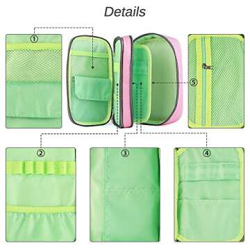 Homecube Large Capacity Pencil Case - Stylish Pink Organizer for Students