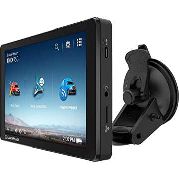Rand McNally TND 750 7-inch GPS Truck Navigator with Built-in Dash Cam, Easy-to-Read Display and Custom Truck Routing (Renewed)