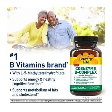 Country Life, Coenzyme B-Complex Vitamin, Support Energy and Metabolism, Daily Supplement, 120 ct