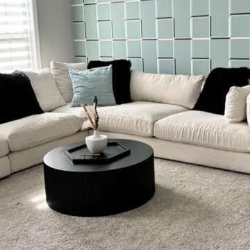 Kevinplus Black Round Coffee Table for Modern Living Spaces