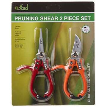 2 - pack Q-yard Pruning Shear, Mini- Extra Sharp Garden Hand Pruners, Easier Cutting, Comfortable Er...