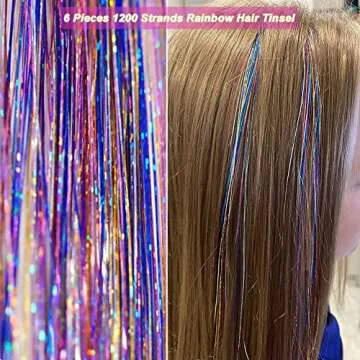 MISSUHUI Rainbow Fairy Hair Tinsel Kit - Sparkling Hair Tinsel