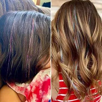 MISSUHUI Rainbow Fairy Hair Tinsel Kit - Sparkling Hair Tinsel