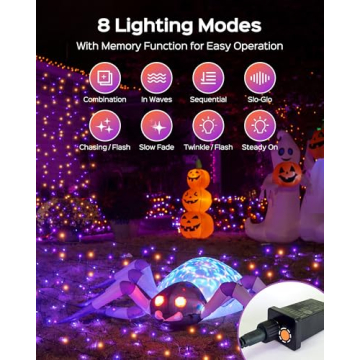 Connectable 300LED Purple & Orange Halloween Lights
