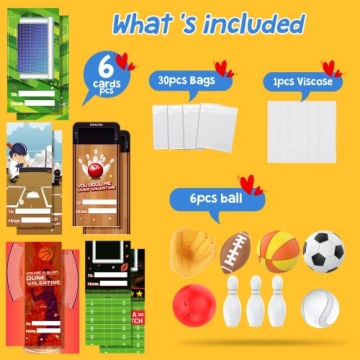 Creative Valentine's Day Gifts - 30 Mini Sports Ball Cards