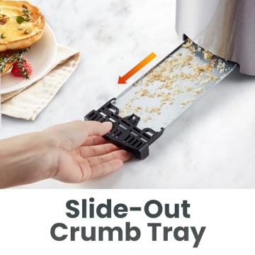 Elite Gourmet Long Slot 4 Slice Toaster with Wide Slots