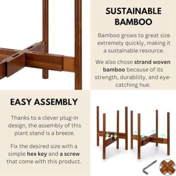 Fox & Fern Adjustable Plant Stand for 8-12 Inch Pots