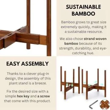 Fox & Fern Adjustable Plant Stand for 8-12 Inch Pots