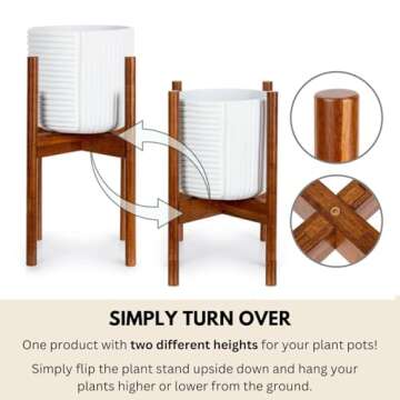 Fox & Fern Adjustable Plant Stand for 8-12 Inch Pots