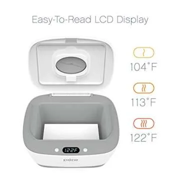 PureBaby™ Wipe Warmer with Digital Display - Easy-Feed Dispenser with 3 Heat Settings, LCD Display, 80 Wipe Capacity, Naturally Steam Heated for Comfort and Safety for Baby