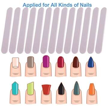 Mini Nail Files Bulk (100 Pcs), Double Sided Emery Board Nail File for Nature Nails, Manicure Tool S...