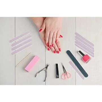 Mini Nail Files Bulk (100 Pcs), Double Sided Emery Board Nail File for Nature Nails, Manicure Tool Set Disposable Colorful Nail File for Home Salon Use Travel Size Men Women Kids Wood Board
