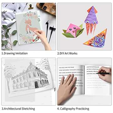 100 Sheets White Tracing Paper 100 Sheets Carbon Transfer Paper and 5 Pieces Ball Embossing Styluses for Wood Burning Craft, Paper, Canvas and Other Art Craft Surfaces