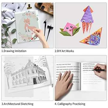 100 Sheets White Tracing Paper 100 Sheets Carbon Transfer Paper and 5 Pieces Ball Embossing Styluses for Wood Burning Craft, Paper, Canvas and Other Art Craft Surfaces