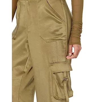 Stylish Jessenia Shine Cargo Pants in Martini Olive