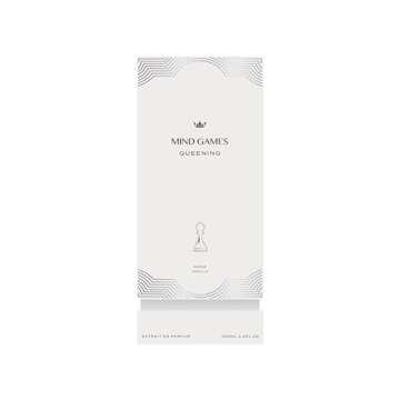 MIND GAMES Queening - Luxury Perfume with Notes of Apple, Saffron, Fluffy Musk & Coconut - Elegant Extrait de Parfum for Women & Men - Woody & Amber Perfume - 100 mL/3.4 oz