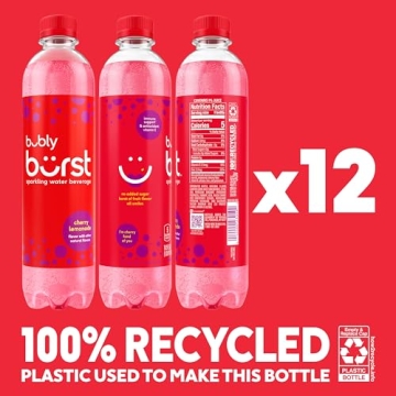Bubly Burst Cherry Lemonade Sparkling Water Pack of 12