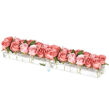 Elegant 28 Inch Rectangular Acrylic Vases for Decor