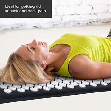 Dr Relief Acupressure Mat 28" x 17" - Shiatsu Intervention Mat & Pillow Gift Set - Quick Back & Neck Pain Relief for Men & Women, Cushion for Sciatica, Trigger Point Therapy, Stress Relief and Muscle