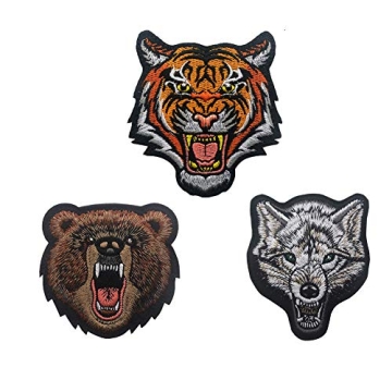Versatile 3 Pack Tactical Bear Tiger Fox Patches with Velcro for Custom Gear