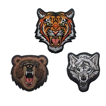 Versatile 3 Pack Tactical Bear Tiger Fox Patches with Velcro for Custom Gear