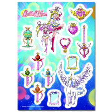 Sailor Moon: Chibimoon & Power Stick Group Sticker Sheet Toy - Perfect for Crafting!