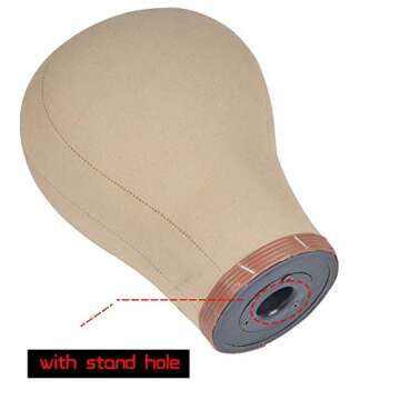 L7 Canvas Block Head for Wig Display, Making and Styling,Cork Canvas Blocked Head with Mount Hole Manikin Head 23 Inch