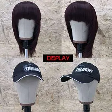 L7 Canvas Block Head for Wig Display, Making and Styling,Cork Canvas Blocked Head with Mount Hole Manikin Head 23 Inch