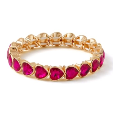 KELMALL Party Prom Stretch Rhinestone Bracelet for Women, Trendy Exquisite Heart Geometric Crystal E...