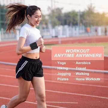 Bauterra Adjustable Ankle Weights for Women - Comfortable Gear for Enhanced Workouts - Wrist Weights for Yoga, Walking, Running, and Fitness Workouts, Pack of 2 (Beige, 2 Lb)