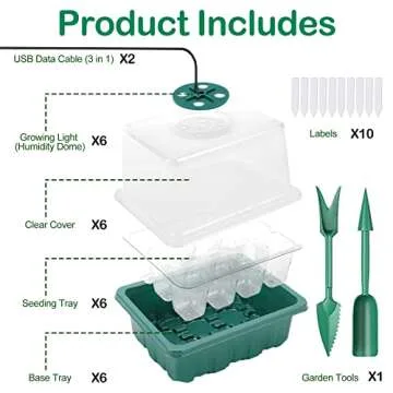 Yskea Seed Starter Kit with Grow Light & Humidity Control