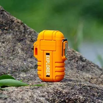Dual Arc Plasma Electric Rechargeable Flameless Lighter Waterproof Windproof for Camping, Hiking, Sk...