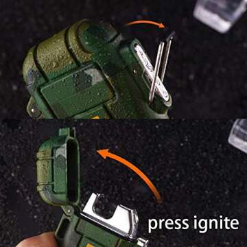 Dual Arc Plasma Electric Rechargeable Flameless Lighter Waterproof Windproof for Camping, Hiking, Skiing, Outdoor Adventure (Orange)