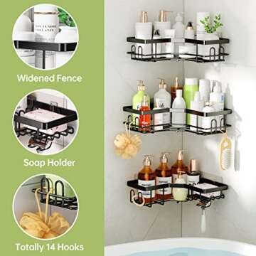 TOPCHASE Corner Shower Caddy Perfect for Bathroom Storage