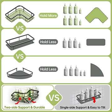 TOPCHASE Corner Shower Caddy Perfect for Bathroom Storage