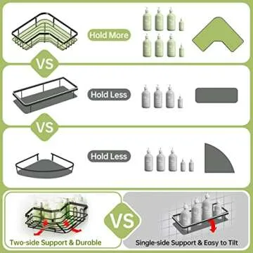 TOPCHASE Corner Shower Caddy Perfect for Bathroom Storage