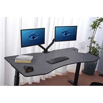 ApexDesk Elite Pro Series 71" x 33" Electric Height Adjustable Stand up Desk, Sit Stand Home Office Desk, Computer Desk - Curved Black