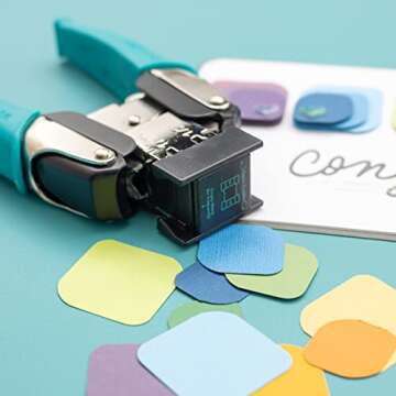 We R Memory Keepers, Crop-A-Dile Corner Chomper Punch, Teal, Comfort Handle, for .25"-.5" Corner Rounder, Crafting and Scrapbooking Tool, Compatible for Most Cardstock Paper, Leather, Fabric and More