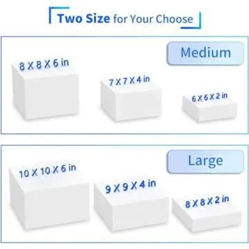 NIUBEE Buffet Risers, 3PCS Acrylic Risers for Display Dessert Figures Collectible Show, White Cube Display Nesting Riser with Hollow Bottoms 6"x7"x8"