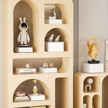 NIUBEE Buffet Risers, 3PCS Acrylic Risers for Display Dessert Figures Collectible Show, White Cube Display Nesting Riser with Hollow Bottoms 6"x7"x8"