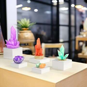 NIUBEE Buffet Risers, 3PCS Acrylic Risers for Display Dessert Figures Collectible Show, White Cube Display Nesting Riser with Hollow Bottoms 6"x7"x8"