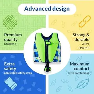 Limmys Premium Toddler Swim Vest - Toddler floaties, and Buoyancy Swimming Aid - Modern Design Swimm...