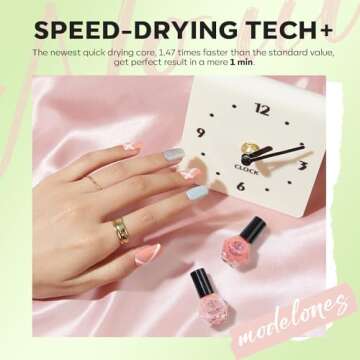 modelones Quick Dry Nail Polish 6 Colors for Women