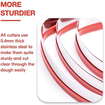 COOKIEQUE 3-Piece Candy Corn Cookie Cutter, Fall Thanksgiving Pumpkin Pie Cookie Cutters, Holiday Cookie Cutters, Unique Design with Protective Red Top PVC